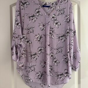 Apt. 9 Light Purple Floral Blouse
